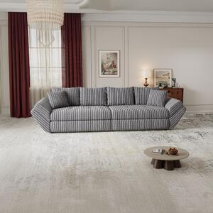 Canapea extensibilă dumonde cu ladă de depozitare si sezut confortabil din spuma high-density, Loana Tilia Gri 300x100 cm