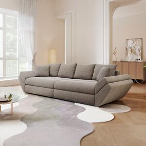 Canapea extensibilă dumonde cu ladă de depozitare si sezut confortabil din spuma high-density, Loana Monte Gri 300x100 cm
