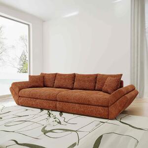 Canapea extensibilă dumonde cu ladă de depozitare si sezut confortabil din spuma high-density, Loana Cremona Teracota 300x100 cm
