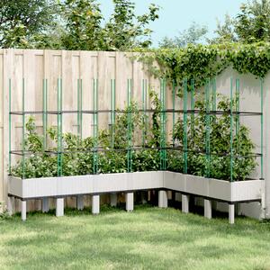 Jardinieră de grădină cu spalier, alb, 200x160x142,5 cm PP