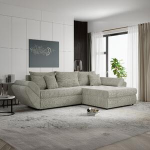 Colțar extensibil dumonde cu ladă de depozitare si sezut confortabil din spuma high-density, Loana Cremona Bej II 270x185 cm