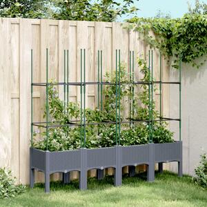 Jardinieră de grădină cu spalier, gri, 160x40x142,5 cm, PP