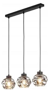 Lustră LED suspendată pe cablu ZULIA 3xE27/15W/230V negru / negru fumuriu