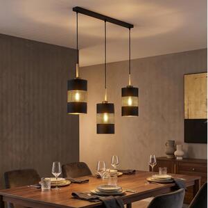 Lustră LED suspendată pe cablu BOGART 3xE27/15W/230V negru/auriu