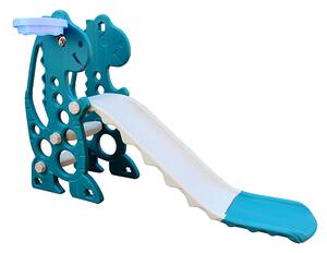 Tobogan dinozaur, copii 1 - 4 ani, Verde, Trepte anti-derapante, Plastic rezistent HDPE inodor netoxic, Usor de montat