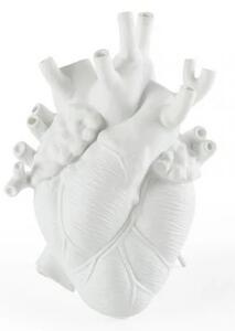 Love In Bloom Porcelain Heart Vaza Alb - Seletti