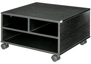 HOMCOM Cabinet pentru Imprimantă cu 2 Rafturi, Birou din Lemn și Cabinet de studiu cu Roți, 47x40x22.5 cm, Negru | Aosom Romania