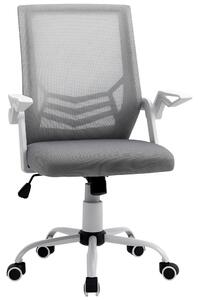 Vinsetto Scaun de Birou Ergonomic cu Suport Lombar din Țesătură, Gri | Aosom Romania