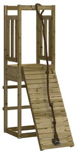Căsuță de joacă cu perete de cățărat, lemn de pin impregnat