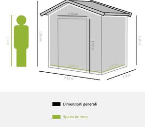 Outsunny Căsuță de Grădină pentru Depozitare Unelte, Spațioasă și Rezistentă, 213x127x185cm, Verde | Aosom Romania