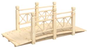 Pod de grădină cu balustrade, 150x67x56 cm, lemn masiv de molid