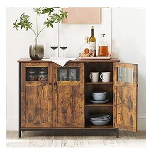 Comoda Model Mariam, Maro rustic/Negru, 100x35x75 cm