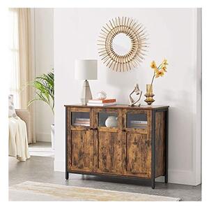 Comoda Model Mariam, Maro rustic/Negru, 100x35x75 cm