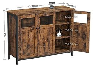 Comoda Model Mariam, Maro rustic/Negru, 100x35x75 cm