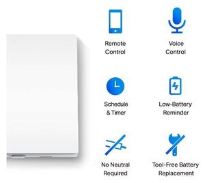 TP-Link - Întrerupător inteligent pentru iluminat, 2x AAA, Wi-Fi