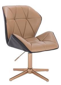 HR212CROSS SCAUN NEGRU ȘI CARAMEL BAZĂ AURIE