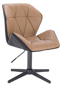 HR212CROSS SCAUN NEGRU ȘI CARAMEL cu Bază Neagră
