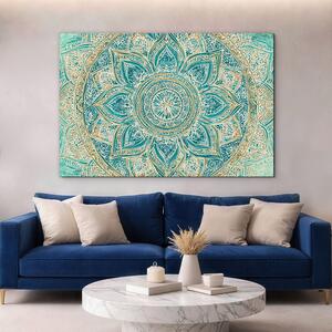DUBLEZ | Mandala turcoaz de perete - Puritate | Imprimare UV premium