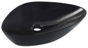 Chiuvetă de baie, negru, 58,5x39x14 cm, ceramică