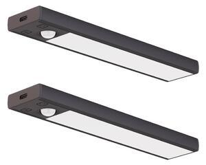 Set de 2 corpuri LED reîncărcabile pentru mobilier cu senzor VIRO LED/1W/800 mAh 20 cm CCT negru