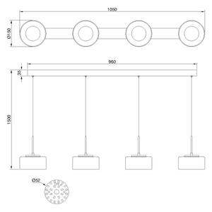 Globo 16024-4 - candelabru LED suspendat pe cablu BELINDA LED/24W/230V negru/fumuriu