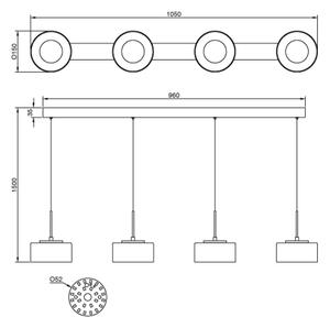 Globo 16024-4WR - Lustra suspendată pe cablu BELINDA LED/24W/230V alb/fumuriu