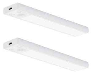 Set de 2 corpuri LED reîncărcabile pentru mobilier cu senzor VIRO, LED/1W/800 mAh, 20 cm, CCT, alb