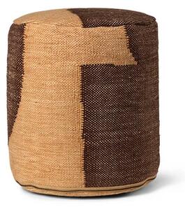 Forene Cylinder Pouf Tan/Chocolate - Ferm Living
