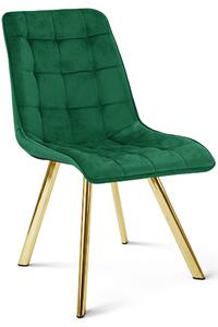 Scaun de masa CIEZA VELVET cu picioare aurii, verde