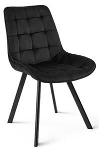 Scaun de dining SORIA VELVET cu picioare negre, neagra