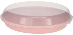 Castron de servit EH din plastic cu capac 35,5 x8,5 cm, roz