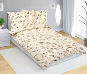 Lenjerie de pat din bumbac Bellatex Twig bej, 140 x 200 cm, 70 x 90 cm