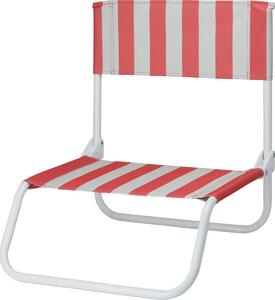 Scaun de plajă pliabil Stripes, 65 x 44 x 19 cm,roșu
