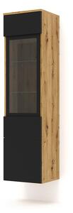 Vitrină Aurora 150 (Stejar artisan + negru mat). Promo -19%. 1124844