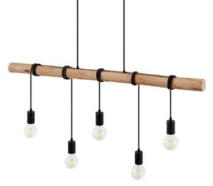 Rom Lustră Pendul Black/Wood - Lindby
