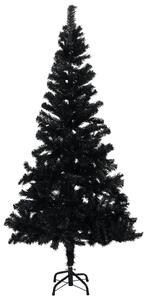 Pom de Crăciun artificial cu suport, negru, 210 cm, PVC