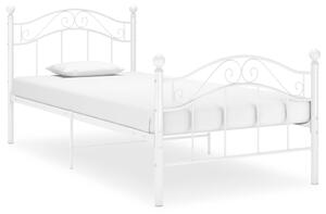 Cadru de pat, alb, 100x200 cm, metal