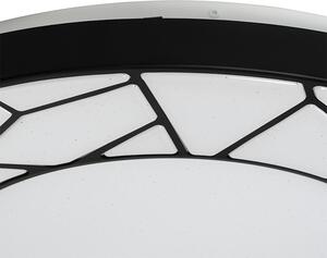 Plafoniera inteligentă neagră 49 cm cu LED și dimmer - Luka
