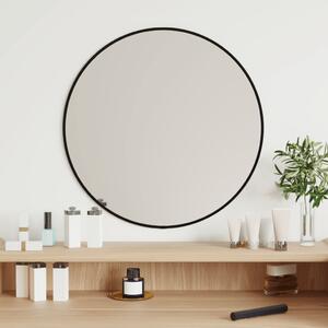 Oglindă de perete rotundă, negru, Ø 50 cm