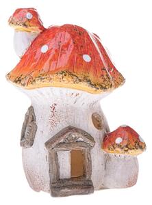 Suport de lumânări din ceramică Casa Toadstool,9,2 x 12,1 x 7,8 cm