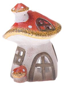 Suport de lumânări din ceramică Casa Toadstool,13,2 x 16,3 x 13 cm