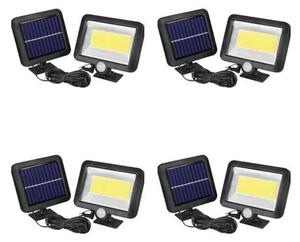 Set 4 x Proiector solar 50 W COB, senzor de miscare, telecomanda