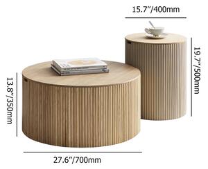 Masuta de cafea rotunda cu efect de lemn in stil japandi DEPRIMO 43084 by Deprimo