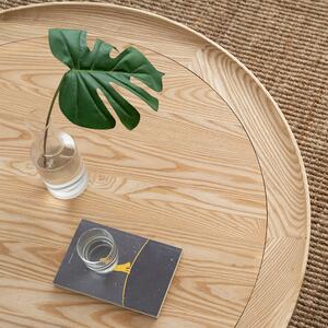 Masuta de cafea rotunda cu efect de lemn in stil japandi DEPRIMO 42951 by Deprimo