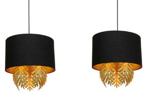 Malviras 2 Lustră Pendul Black/Gold - Lucande