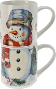 Set de 2 căni Snowman, 265 ml, porțelan
