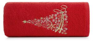 Prosop de Crăciun din bumbac roșu cu un brad Šírka: 50 cm | Dĺžka: 90 cm