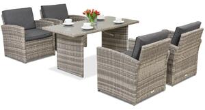 Mobilier de grădină Monaco Premium 4 Garden Point gri deschis