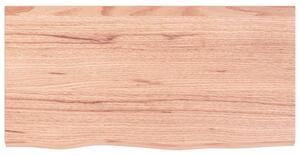 Blat de baie, maro deschis, 80x40x(2-4) cm, lemn masiv tratat