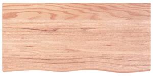 Blat de baie, maro deschis, 100x50x(2-4) cm, lemn masiv tratat